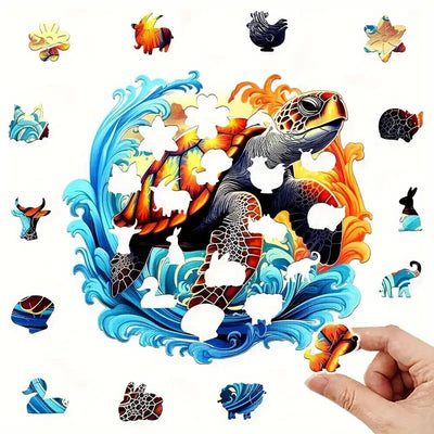🔥 Last Day - Ocean Spirit Turtle — Wooden Jigsaw Puzzle