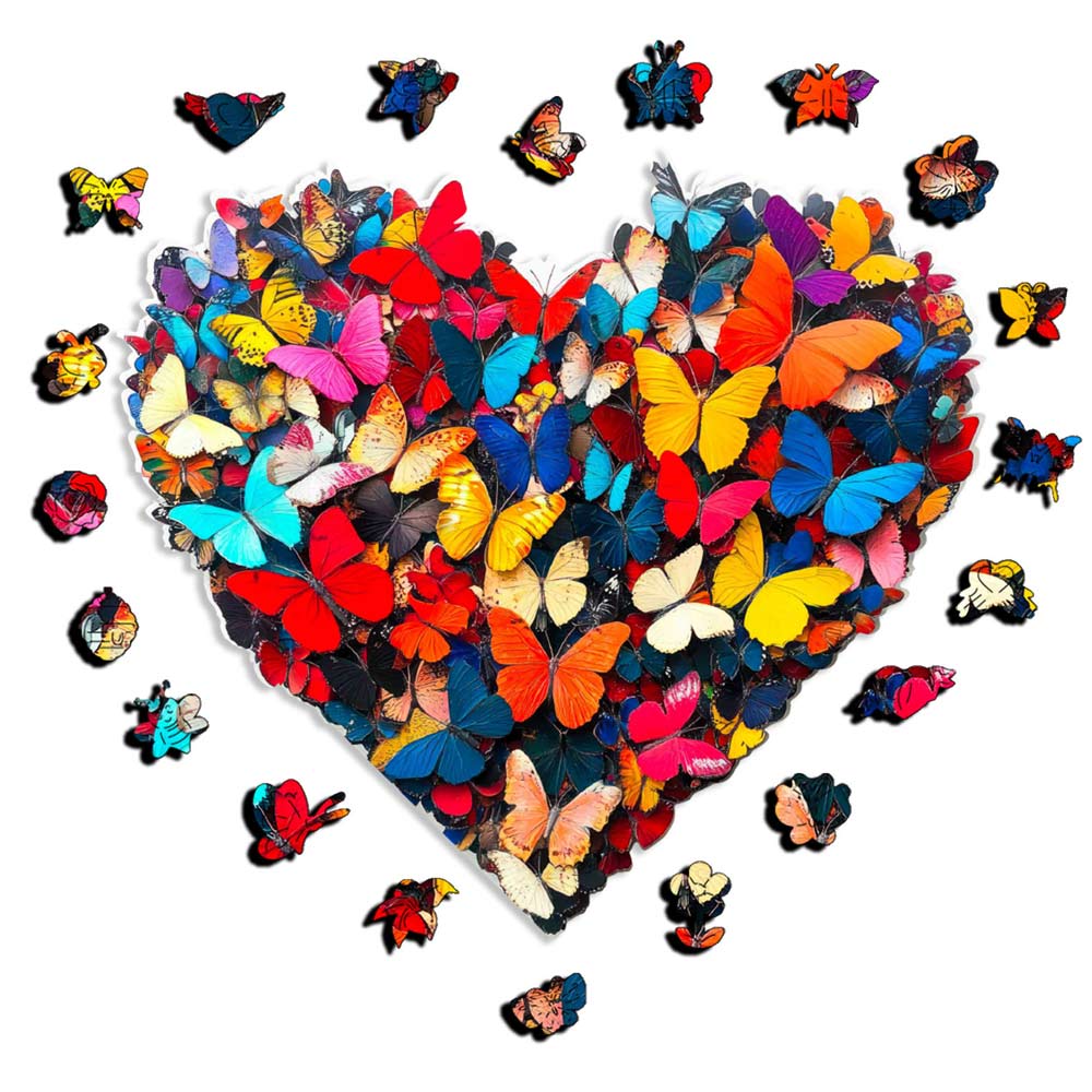 🔥Last Day - Butterfly Heart - Wooden Jigsaw Puzzle