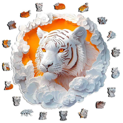 🔥Last Day - White Tiger - Wooden Jigsaw Puzzle