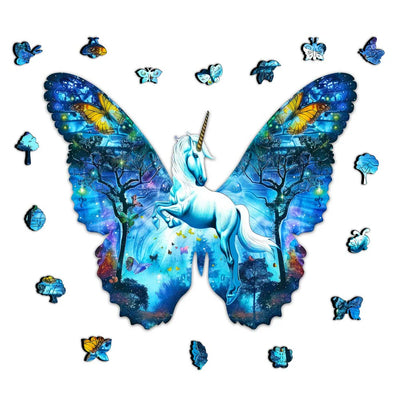 🔥Last Day - Unicorn Butterfly - Wooden Jigsaw Puzzle